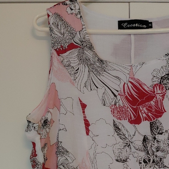 White and Cream Asymmetrical High Low Sundress for Wedding Guest - Picture 3 of 5